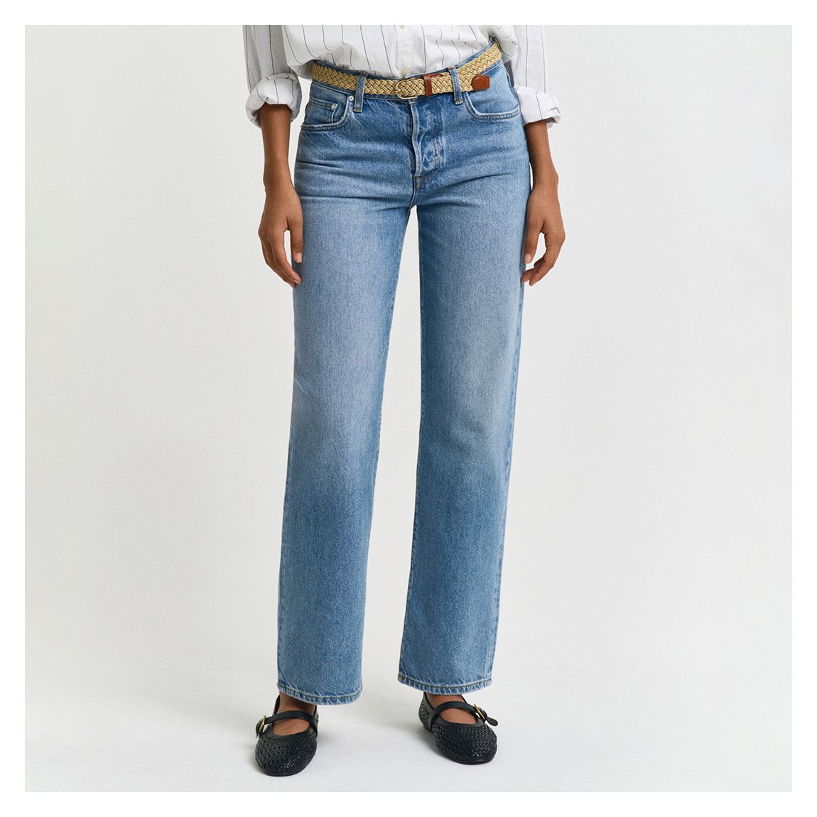 Mid Blue Straight Rigid Jeans main product photo