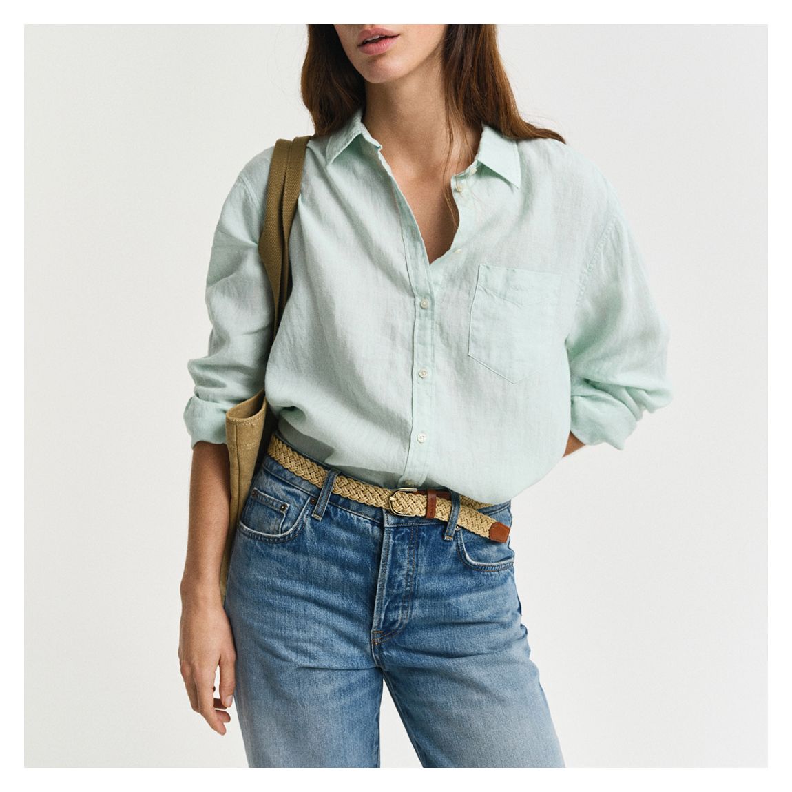Light Green Relaxed Linen Shirt main product photo