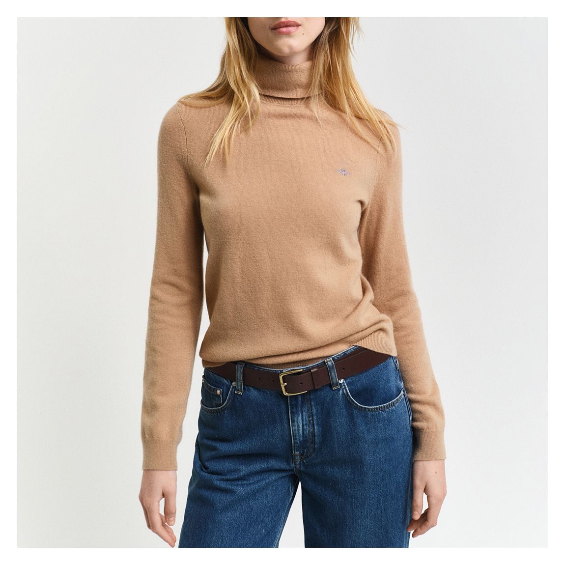 Camel Extra fine Lambswool Blend Rollneck Jumper main product photo