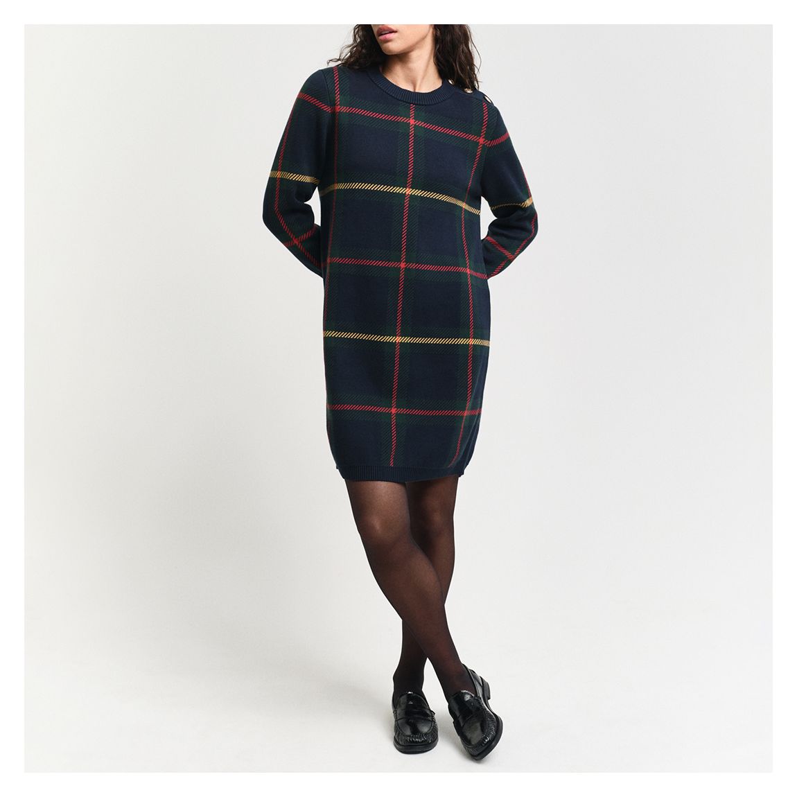 4502087 CHECKED C-NECK DRESS main product photo