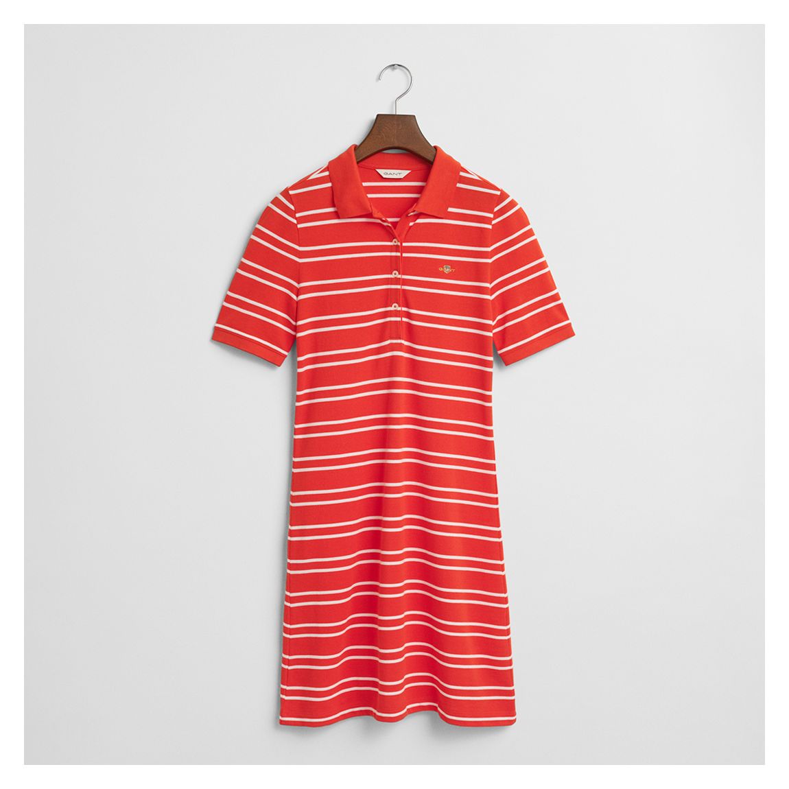Orange Stripe Shield Pique Polo Dress main product photo