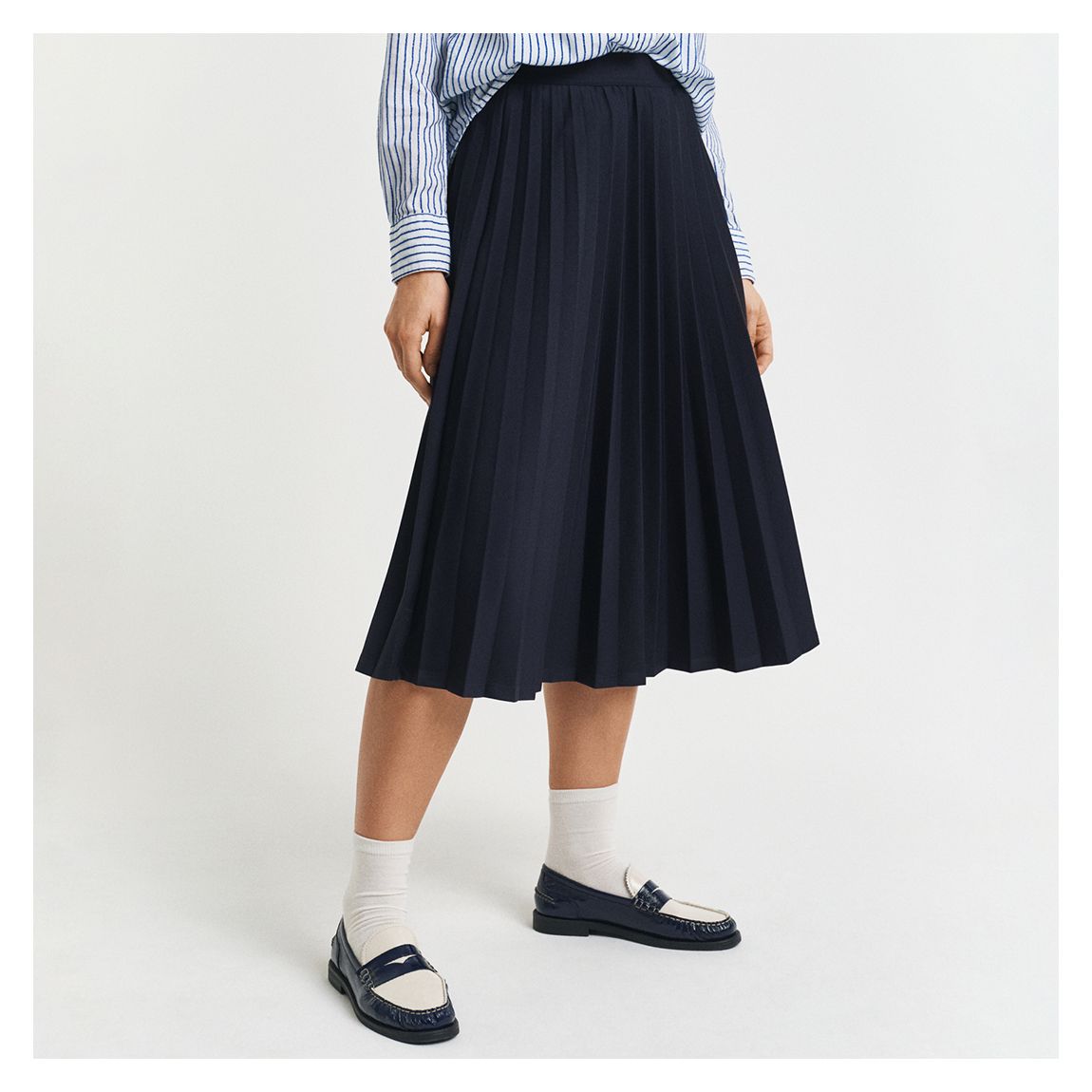 Navy Jersey Pleated Skirt main product photo