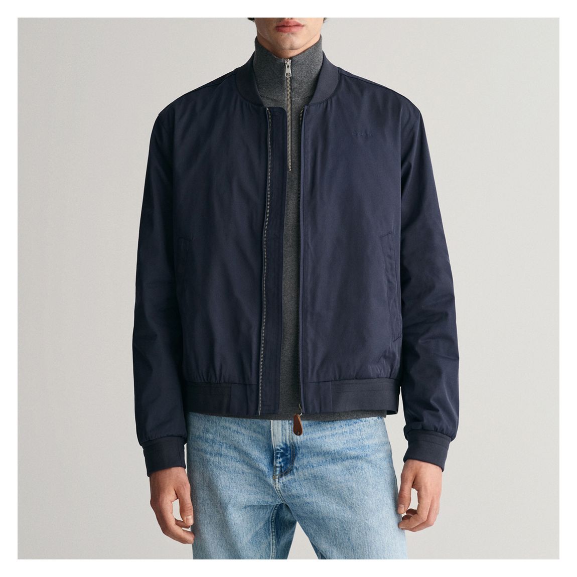 Navy Blue Lightweight Bomber Jacket main product photo