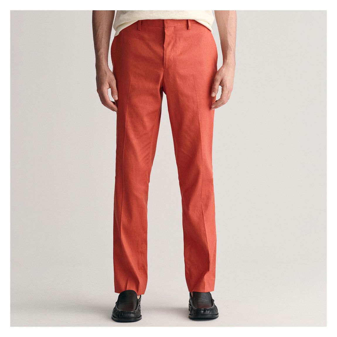 Red Slim Cotton Blend Suit Trousers main product photo