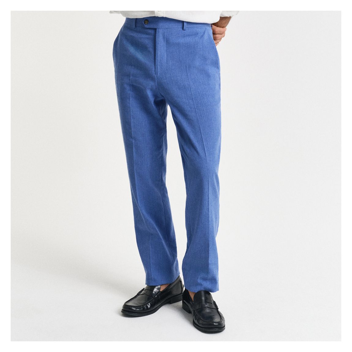 Blue Slim Linen Blend Suit Trousers main product photo