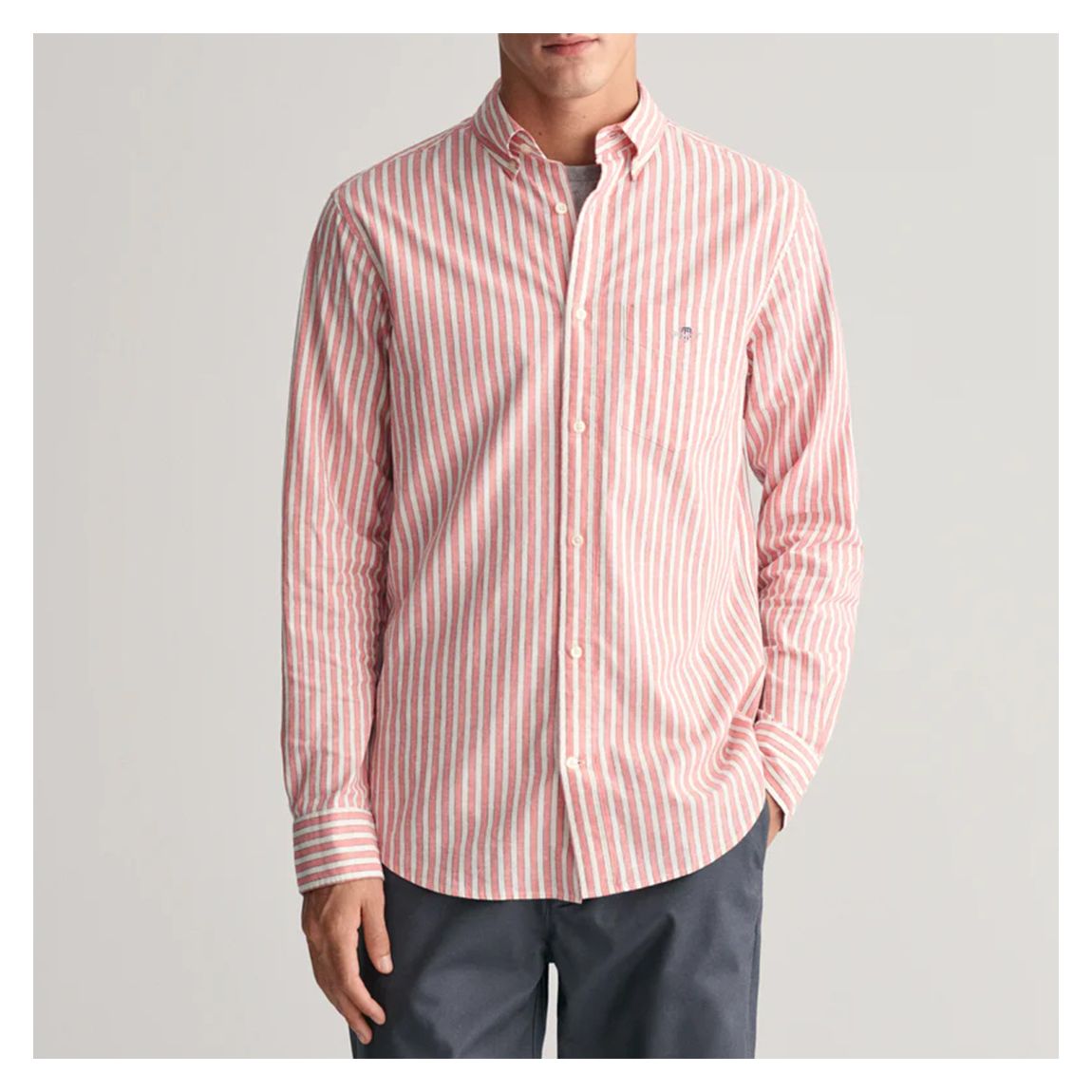 Pink Stripe Cotton Linen Shirt main product photo