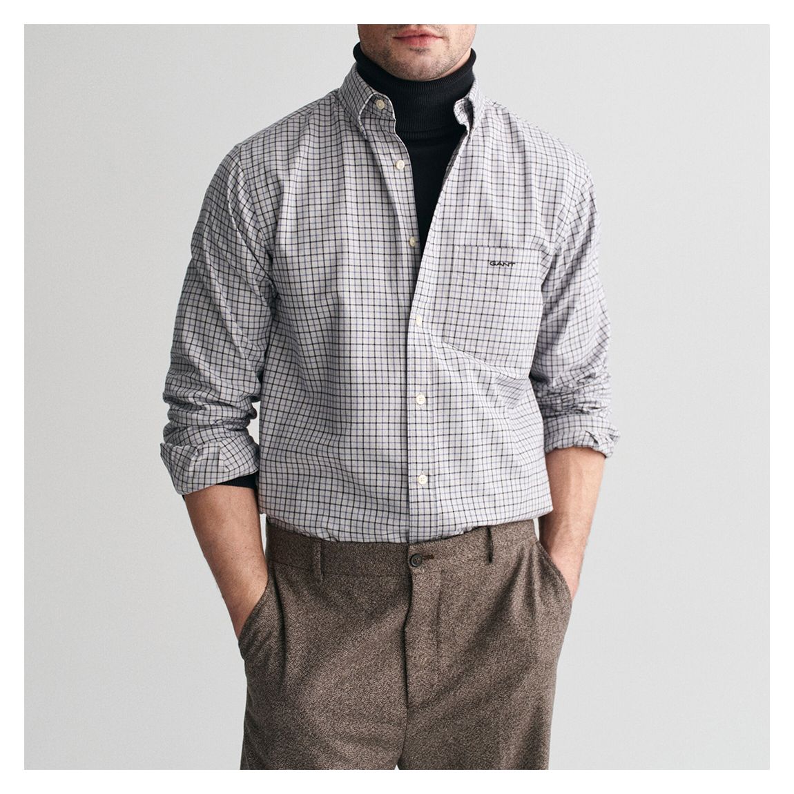 Blue Checked Tattersall Cotton Shirt main product photo