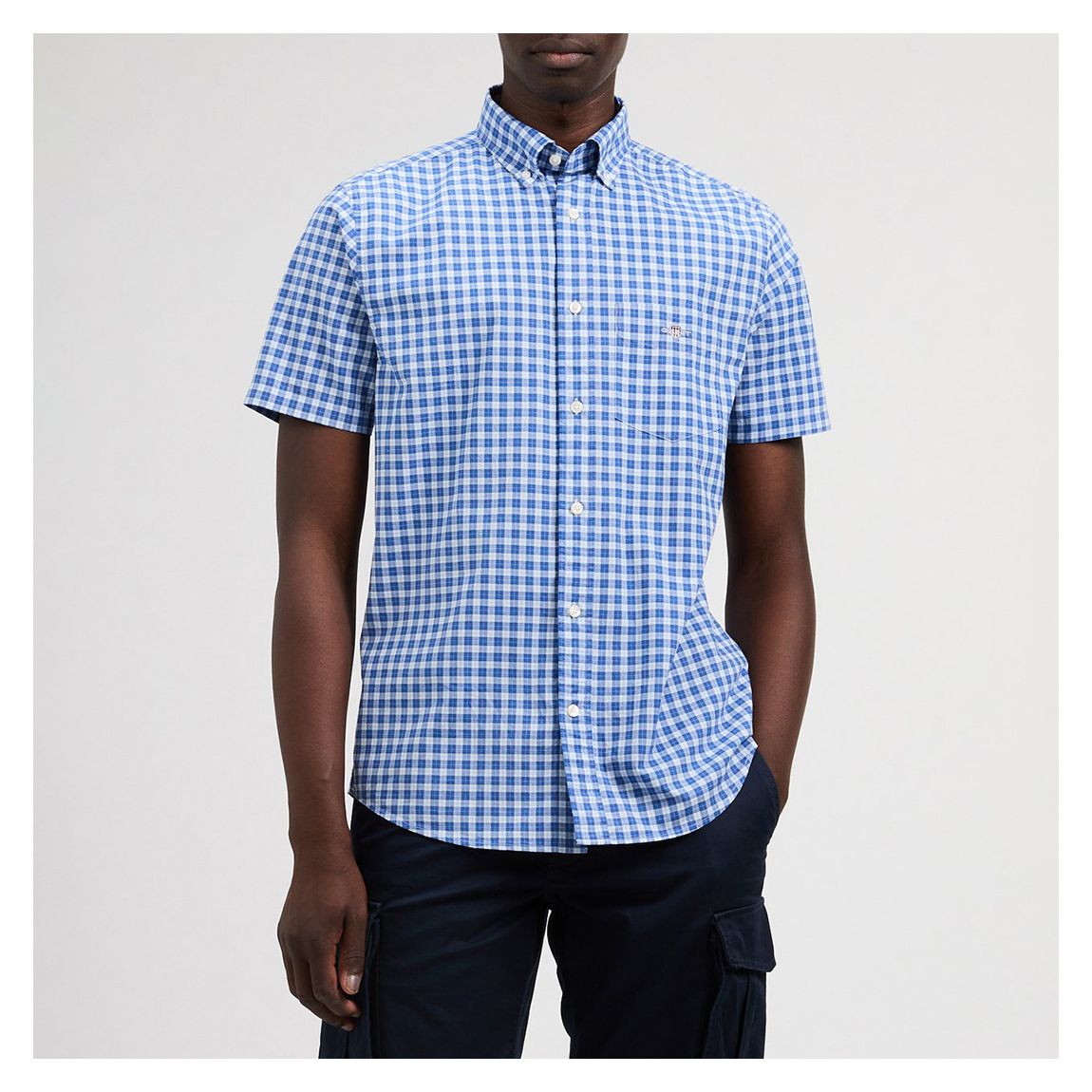 Blue/ White Check Classic Cotton Poplin Shirt main product photo