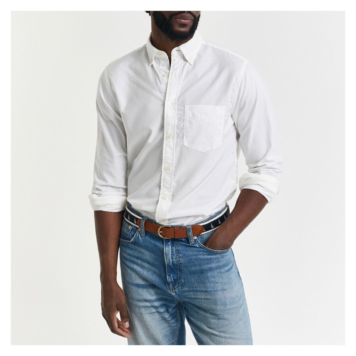 White Garment Dyed Archive Oxford Cotton Shirt main product photo