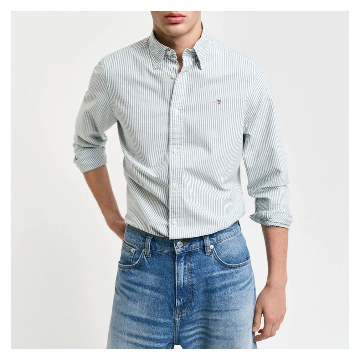 Blue Stripe Classic Oxford Cotton Shirt main product photo