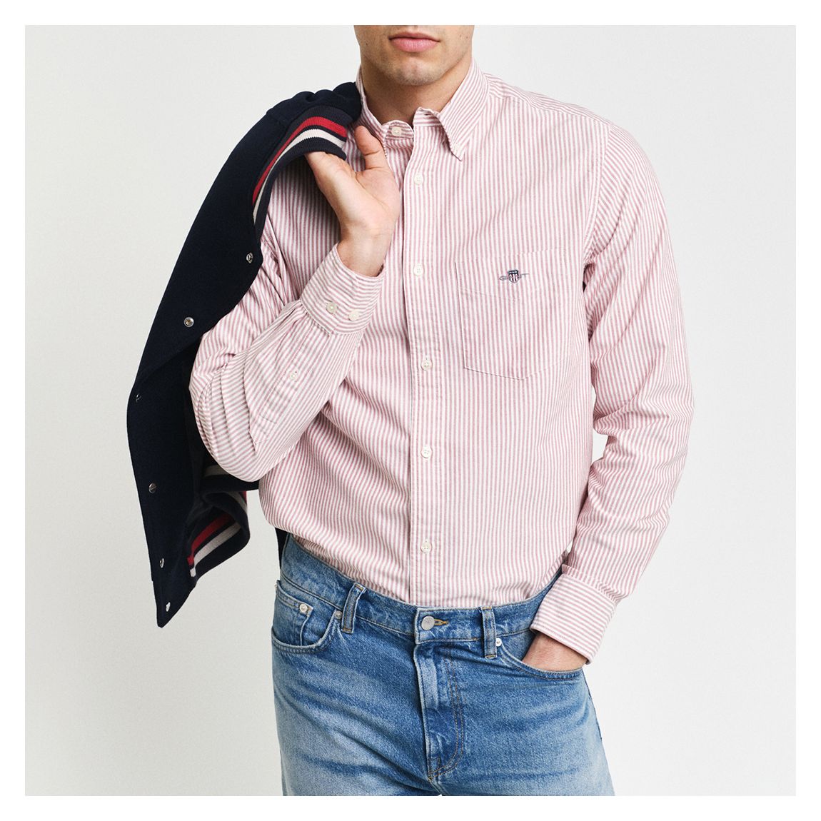 Red Stripe Classic Oxford Cotton Shirt main product photo