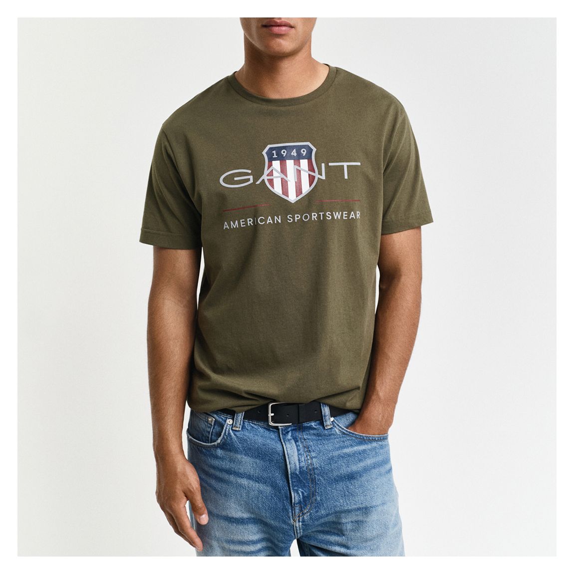 Green Regular Archive Shield Cotton T-Shirt main product photo