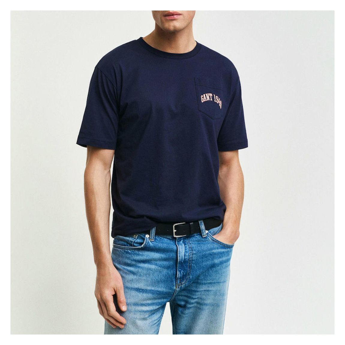 Navy Pocket Graphic Cotton T-Shirt main product photo