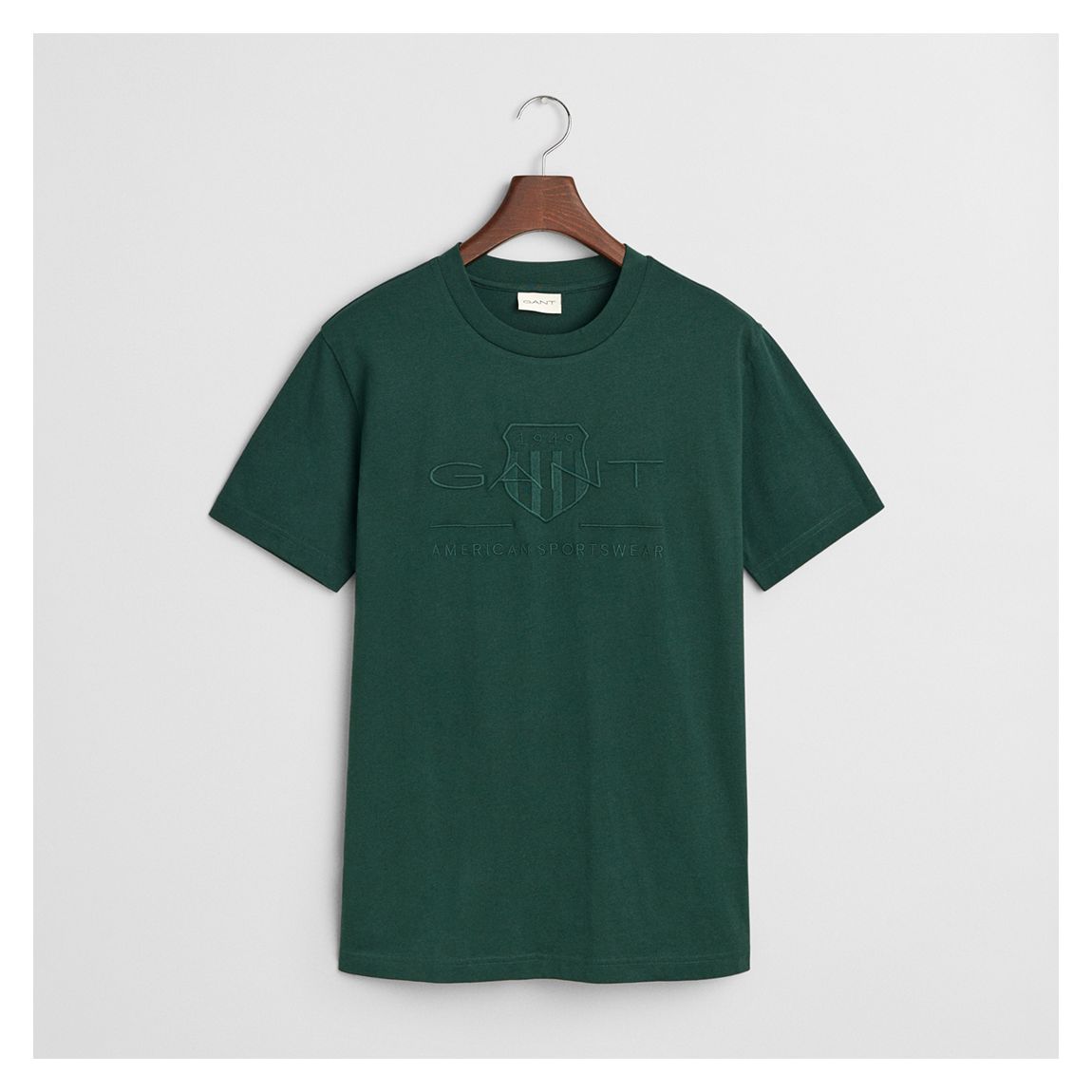 Dark Green Tonal Shield Cotton T-Shirt main product photo