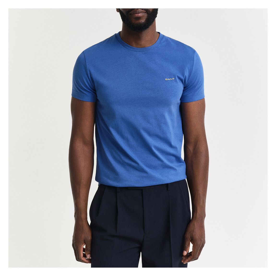 Blue Contrast Logo Cotton T-Shirt main product photo