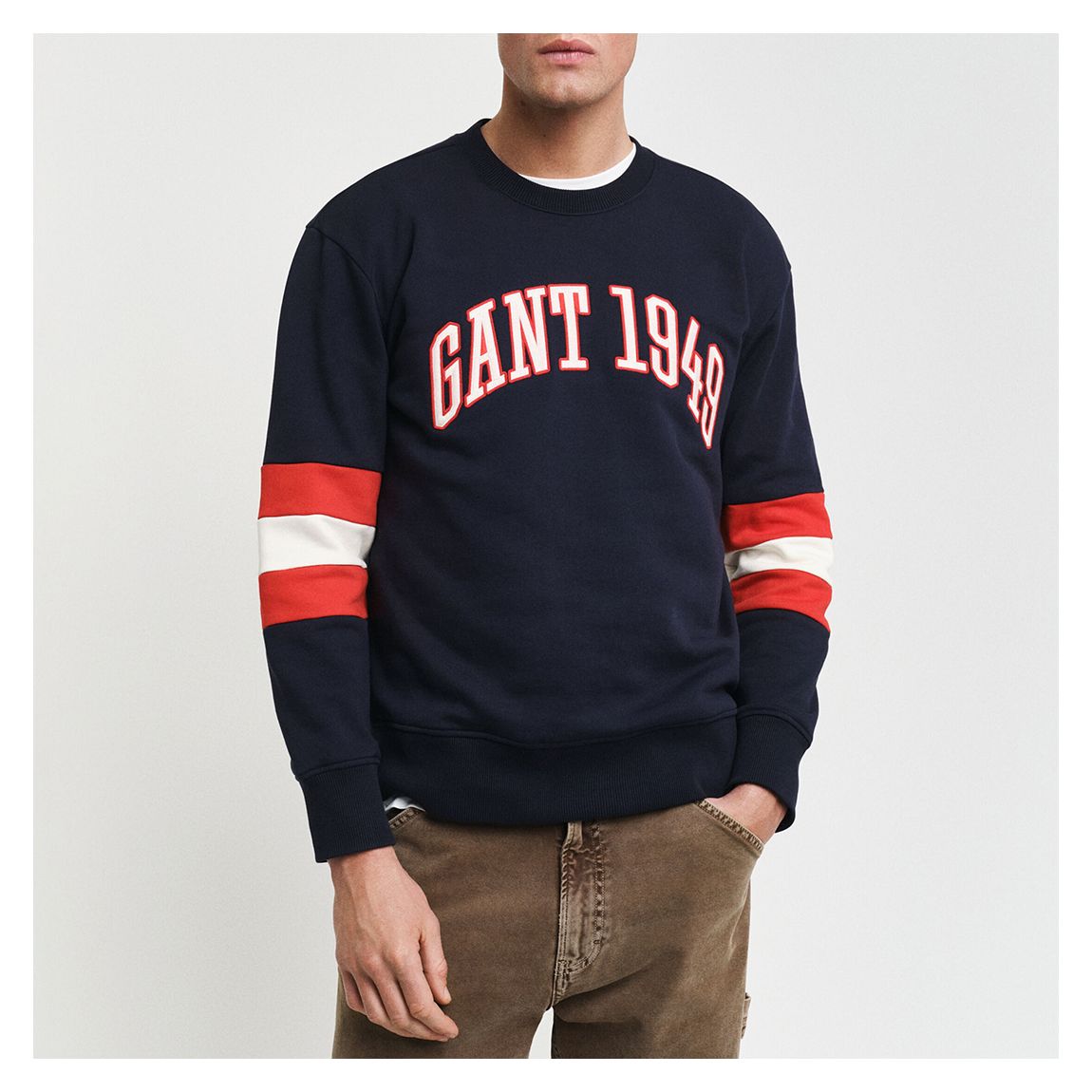 Navy Colour block Cotton Sweatshirt main product photo