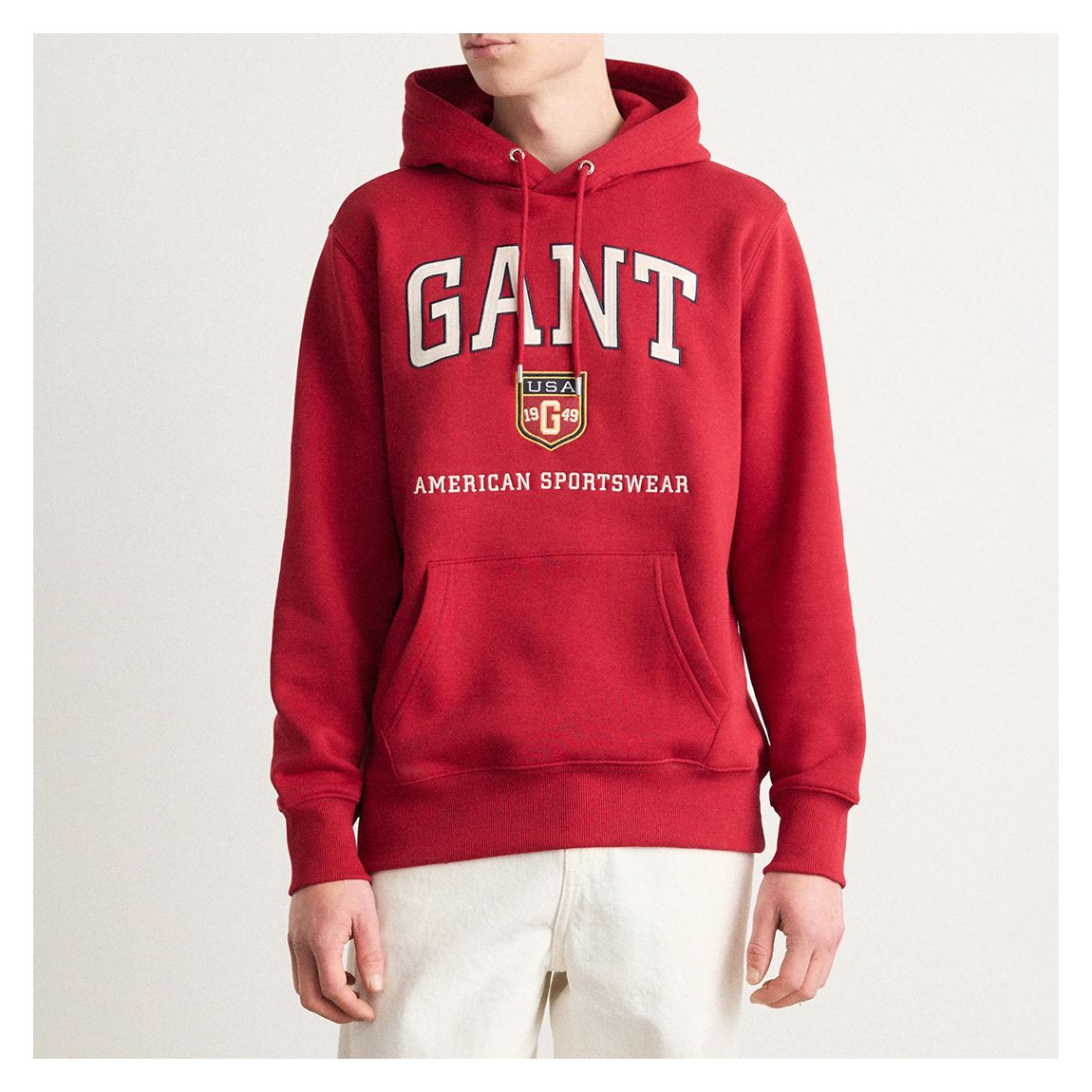 Bright Red Graphic Cotton Blend Hoodie main product photo