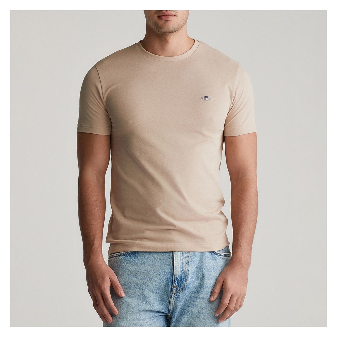 Sand Slim Pique Cotton T-Shirt main product photo