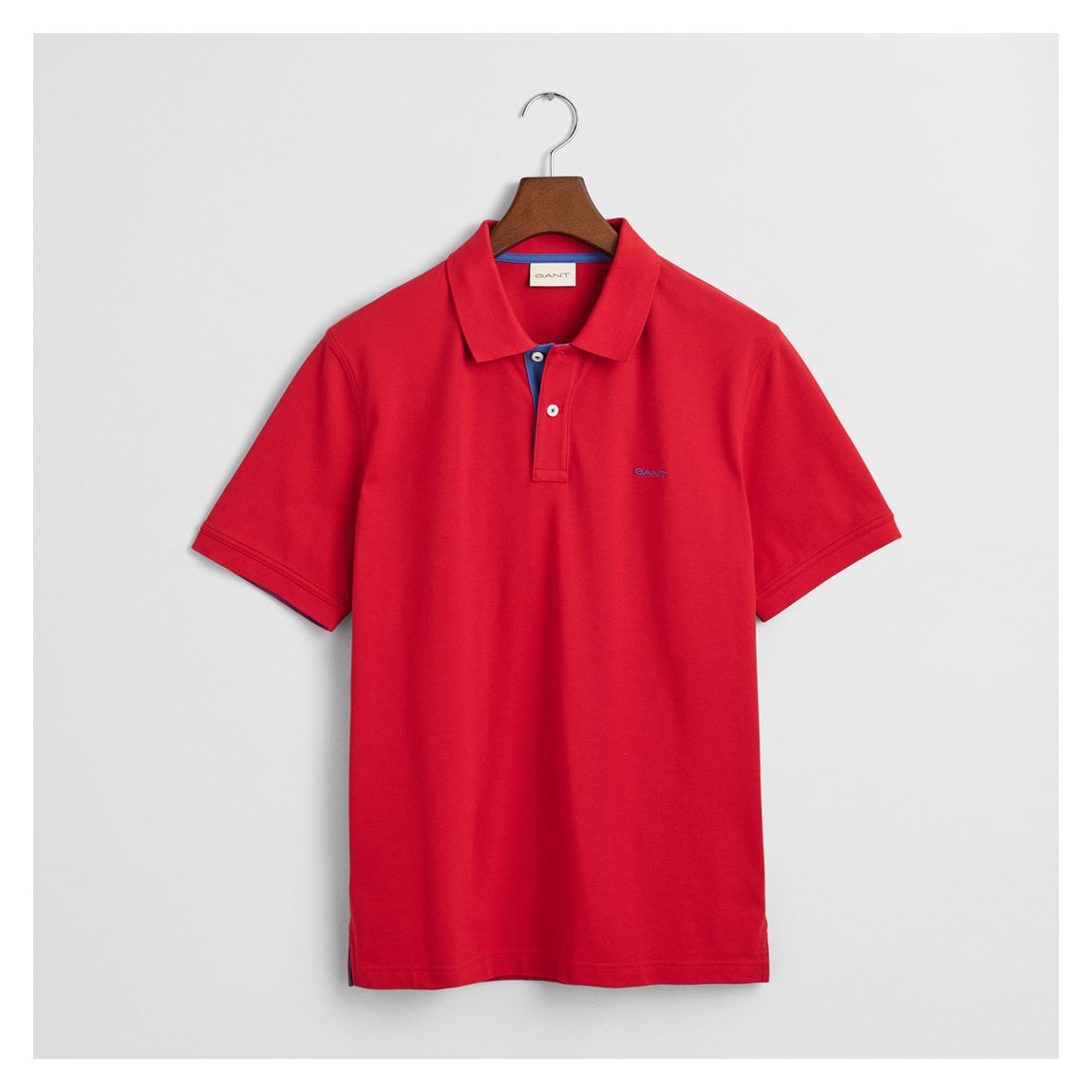 Red Contrast Cotton Blend Pique Polo Shirt main product photo