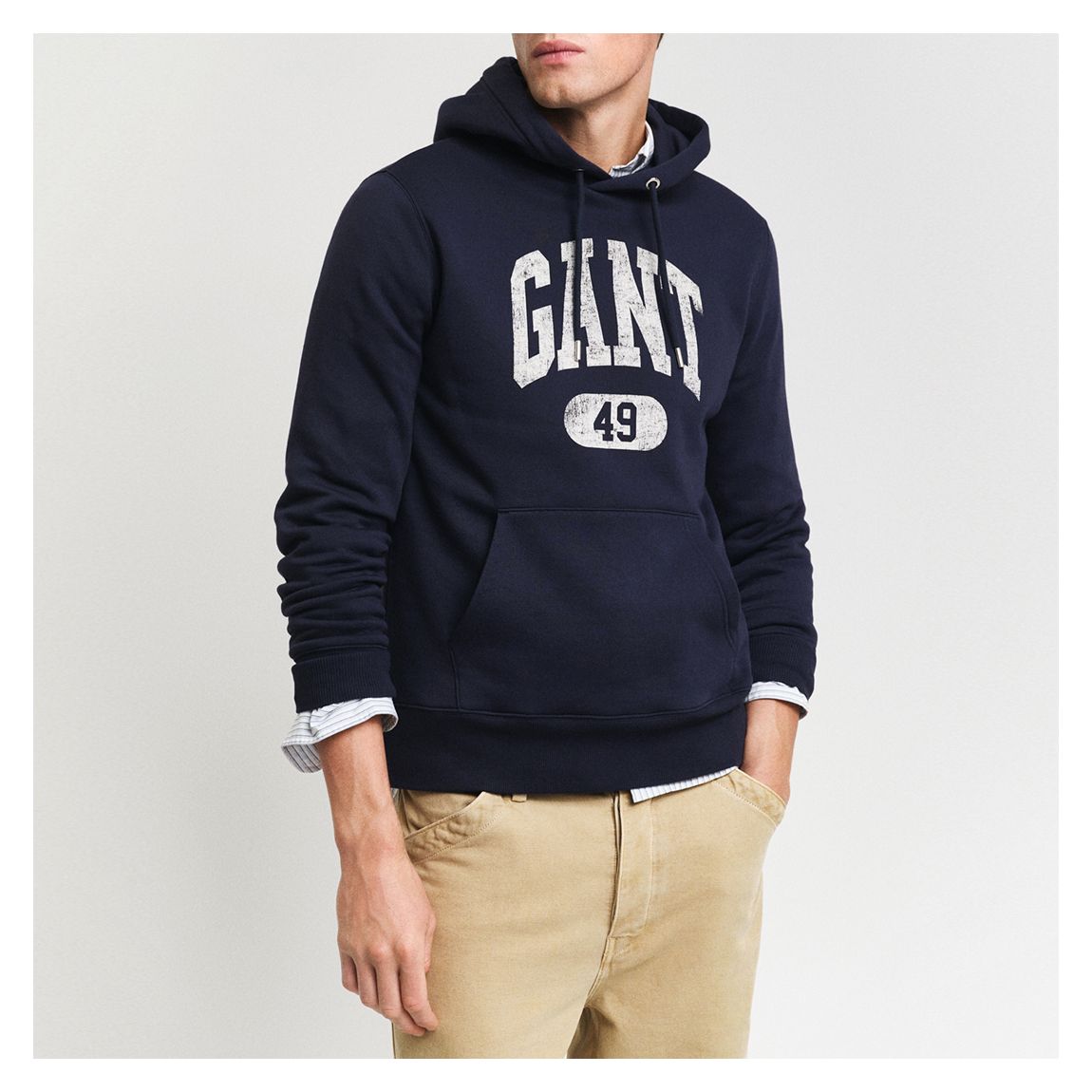 Navy Seasonal Graphic Cotton Blend Hoodie main product photo