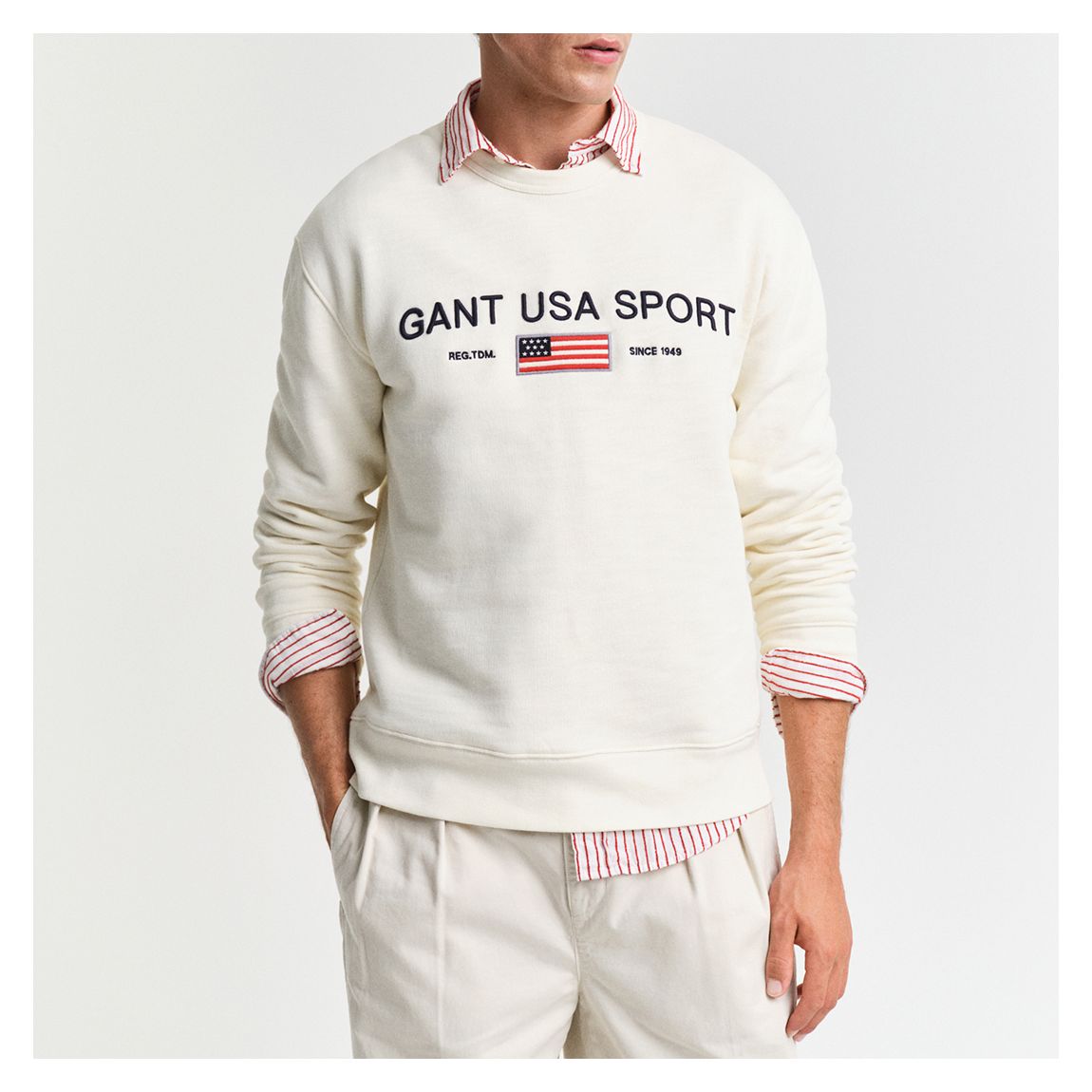 Ivory Graphic Crew Sweatshirt main product photo