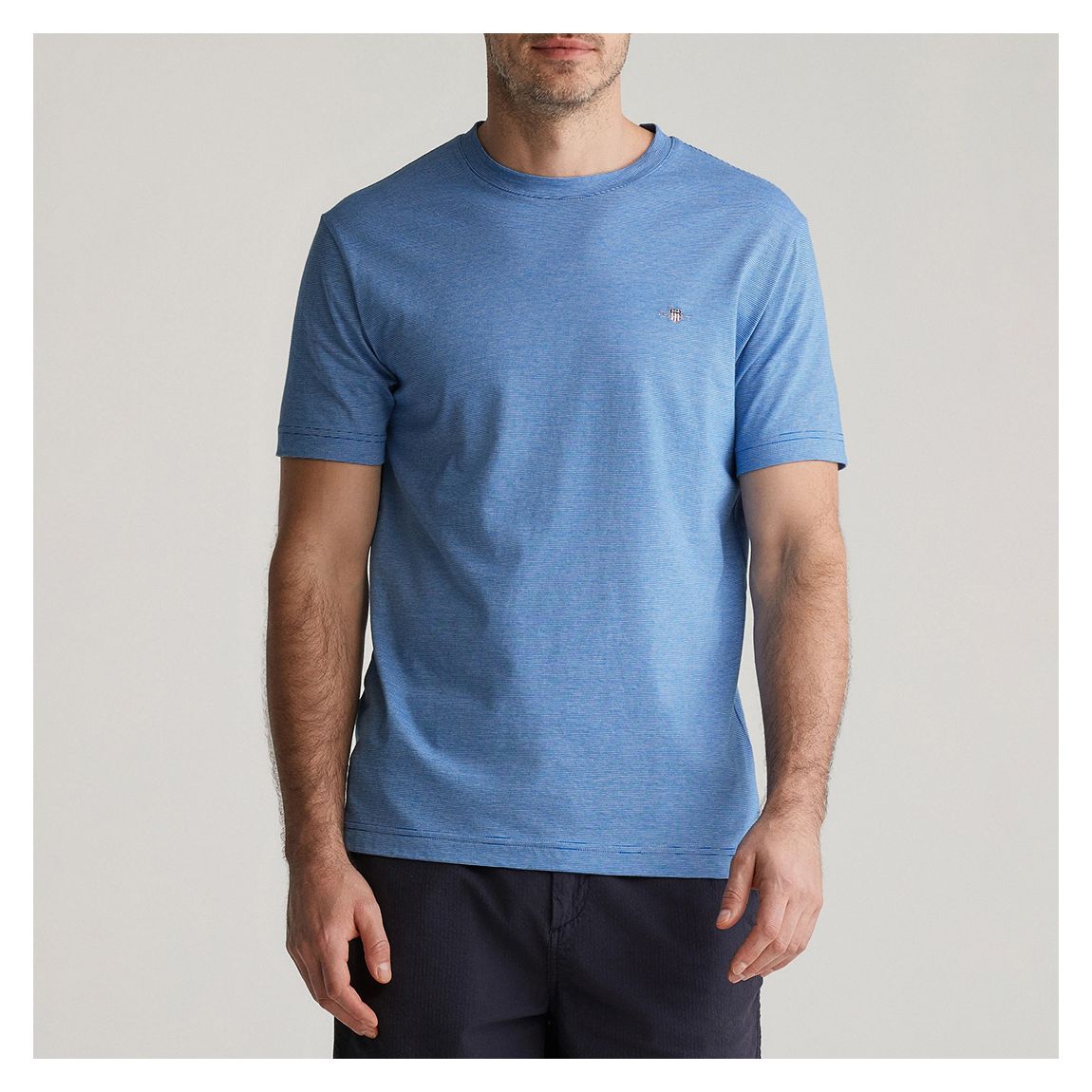Blue Small Stripe Cotton T-Shirt main product photo
