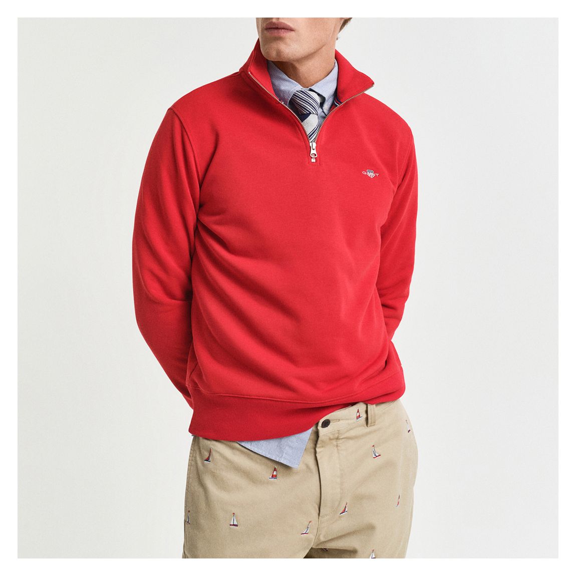 Red Shield 1/2 Zip Cotton Blend Jumper main product photo