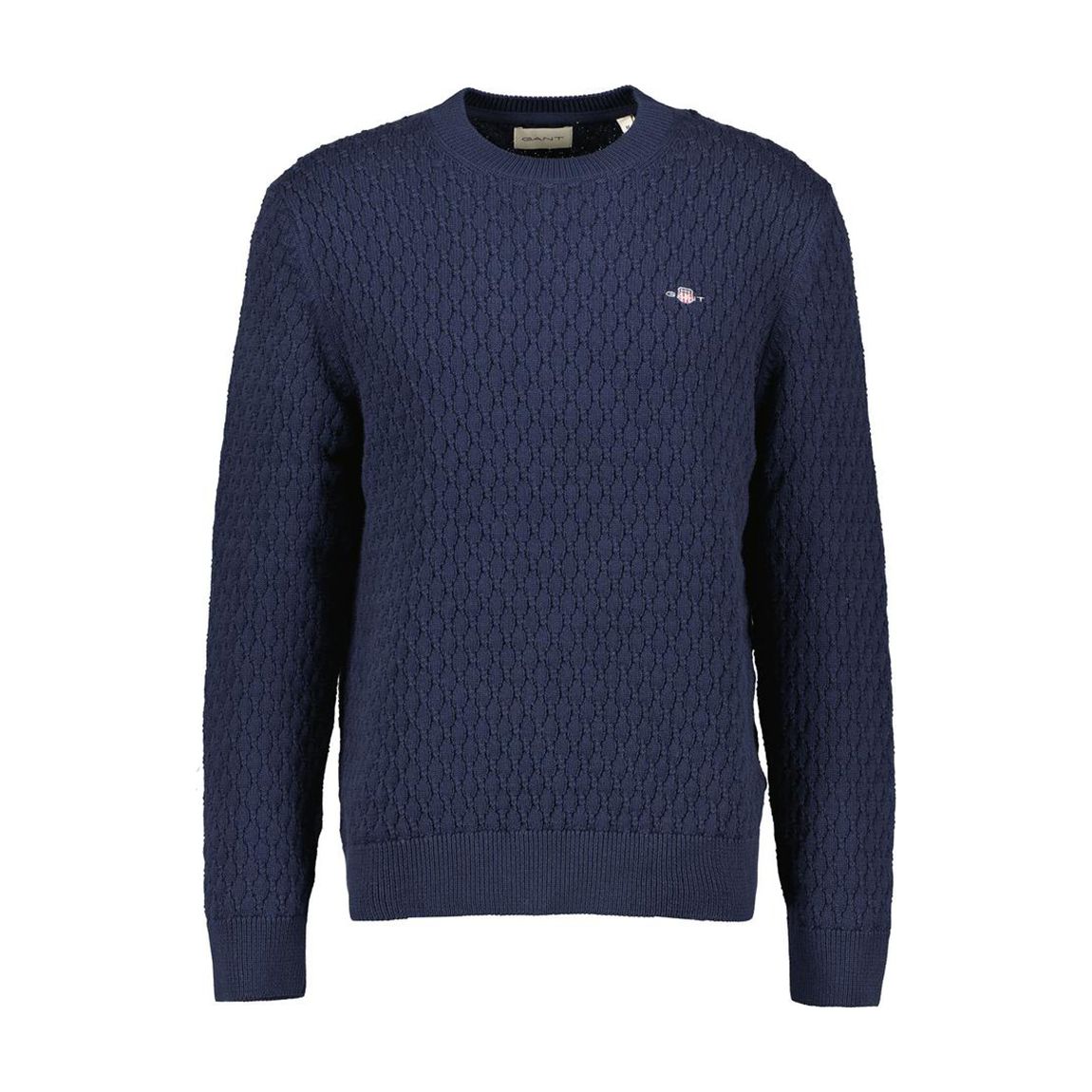 Navy Textured Cotton Crew Jumper main product photo