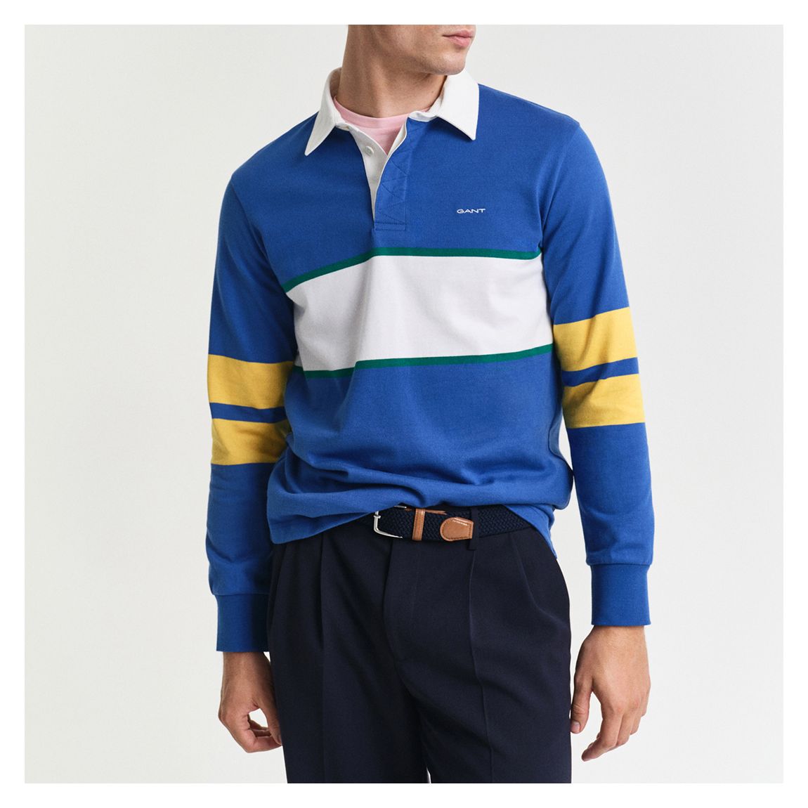 Blue/White Yarn Dyed Rugger Cotton Sweatshirt main product photo