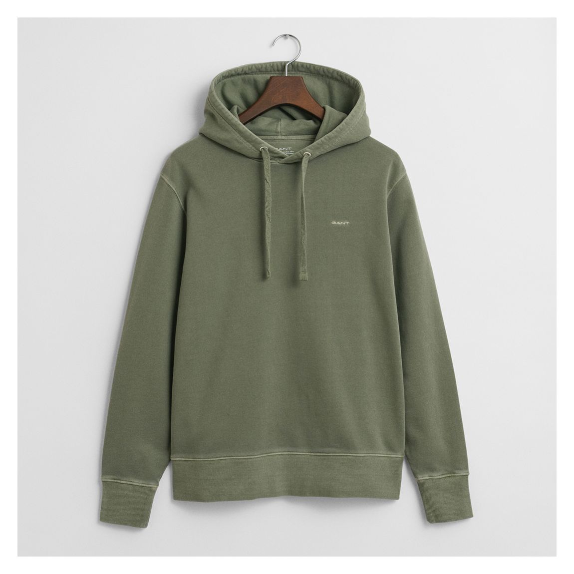 Khaki Sunfaded Cotton Hoodie main product photo