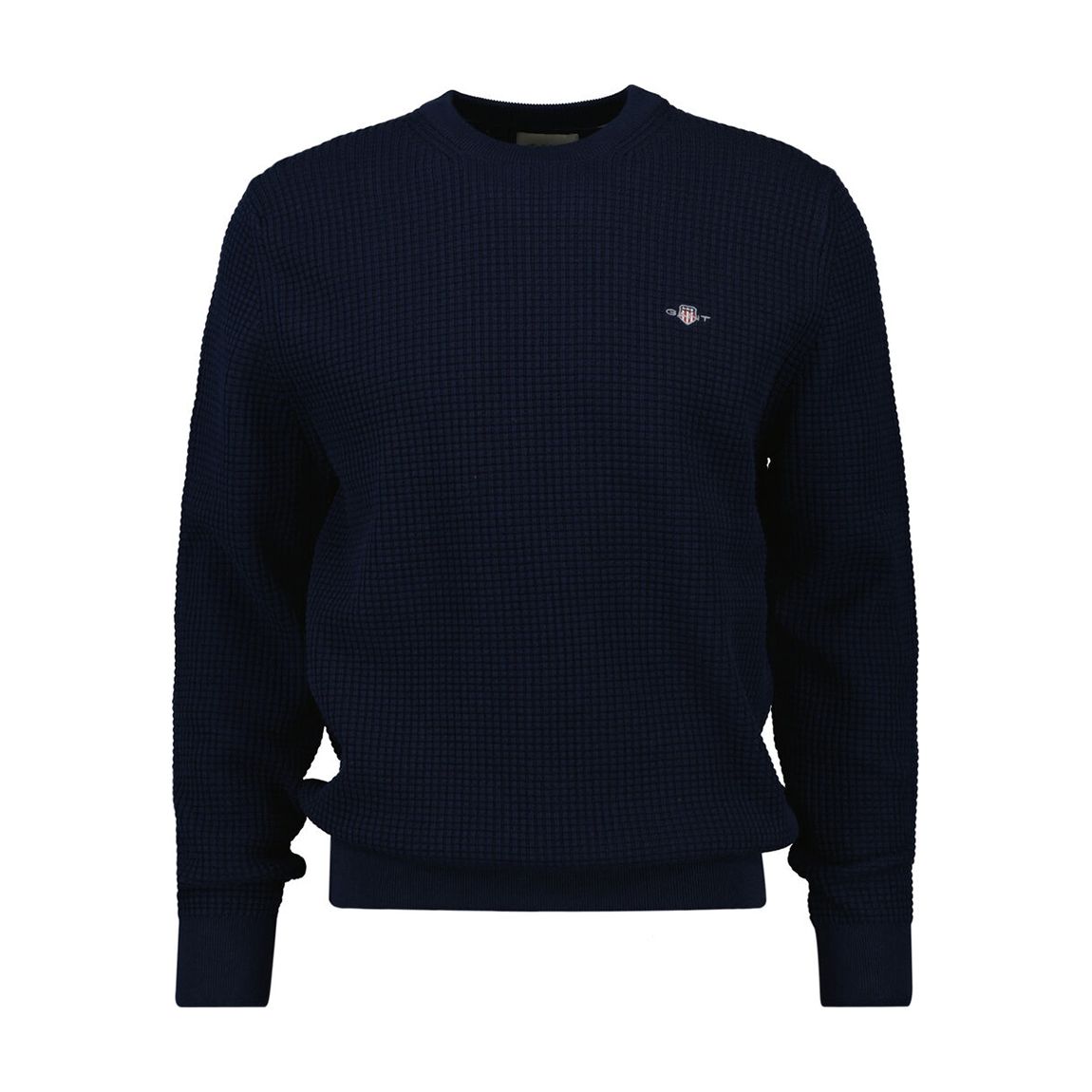 Navy Textured Cotton Crew Jumper main product photo