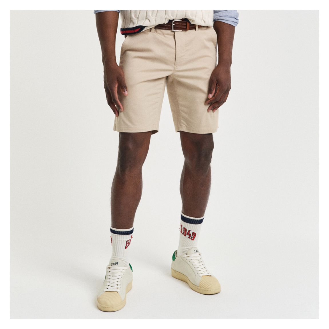 Tan Slim Chino Shorts main product photo