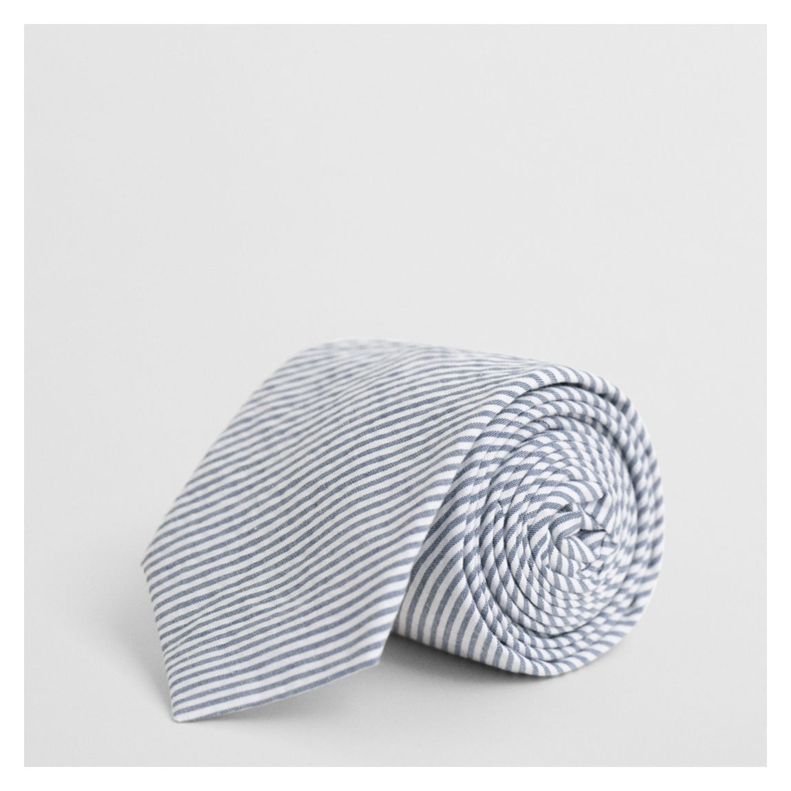 Blue/ White Stripe Seersucker Cotton Tie main product photo