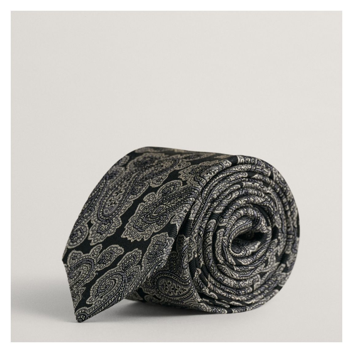 Black Paisley Silk Tie main product photo