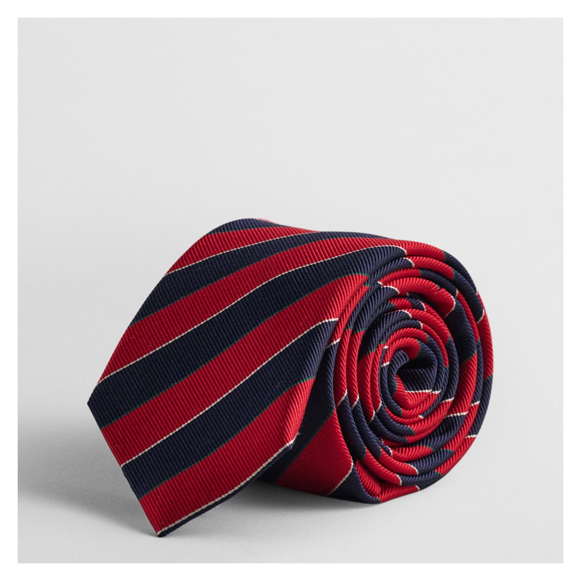 Red/ Navy Striped Silk Tie main product photo
