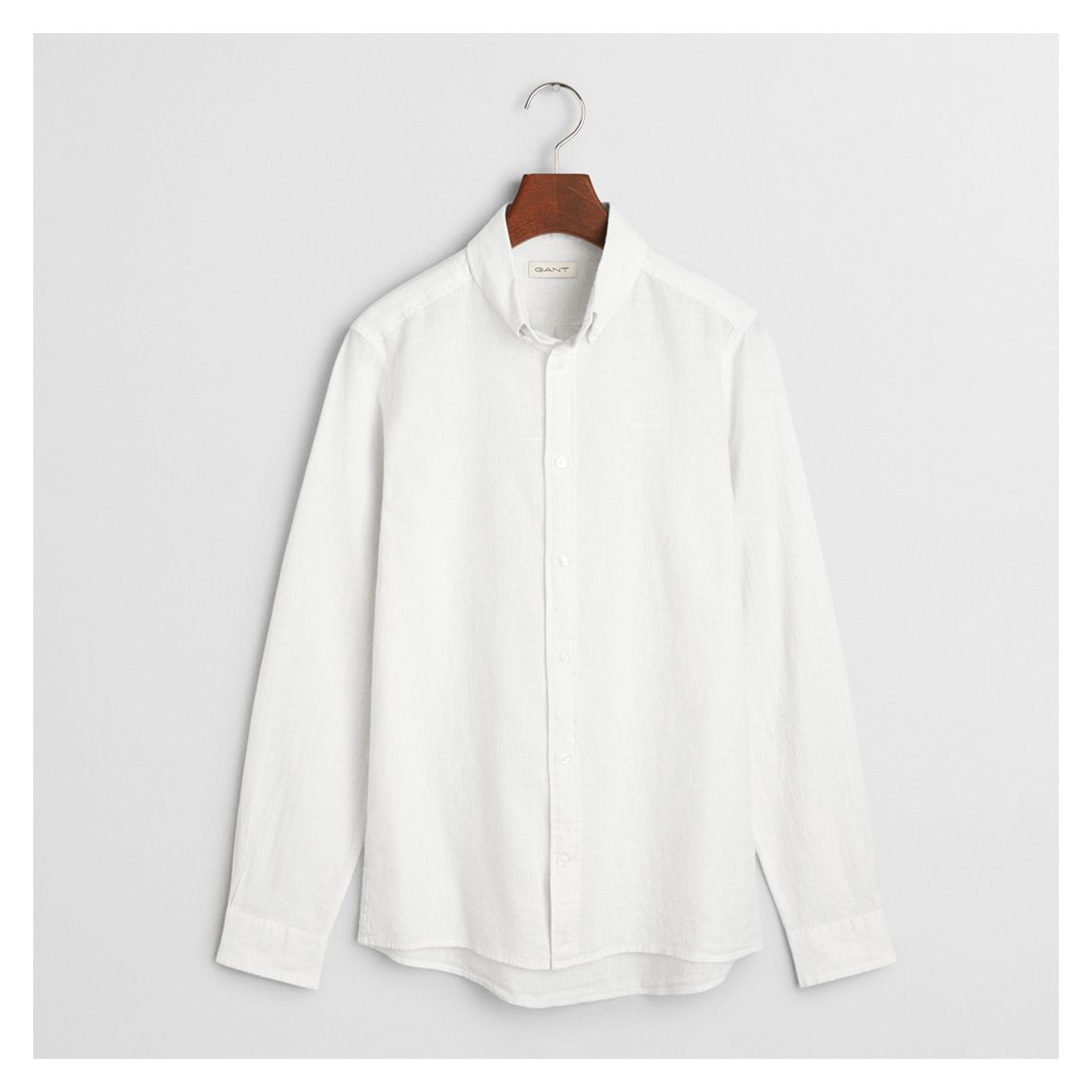 White Cotton Linen Blend Shirt main product photo