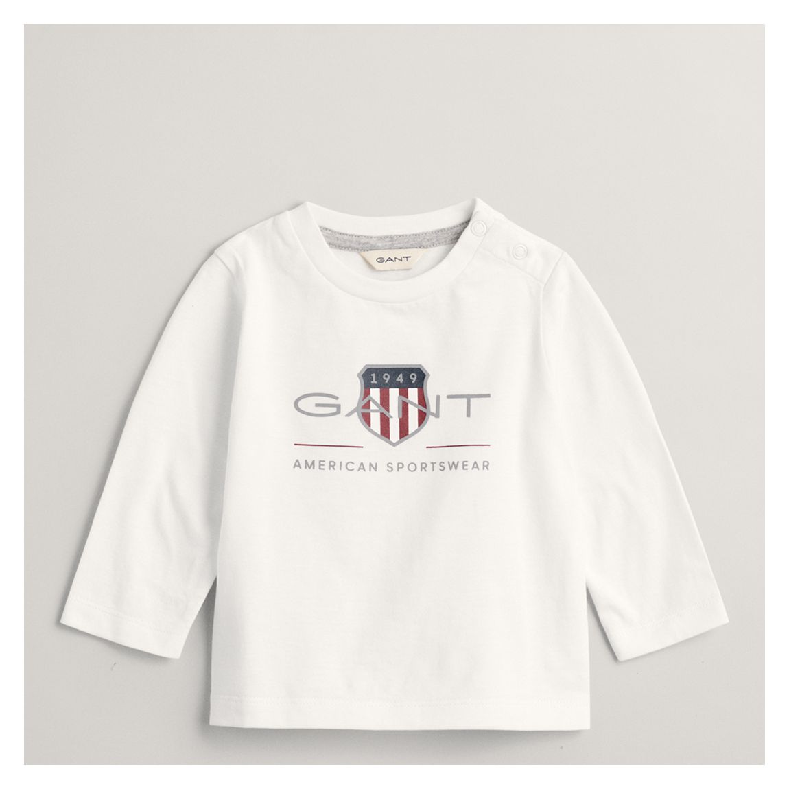 White Archive Shield Long Sleeve Cotton T-Shirt main product photo