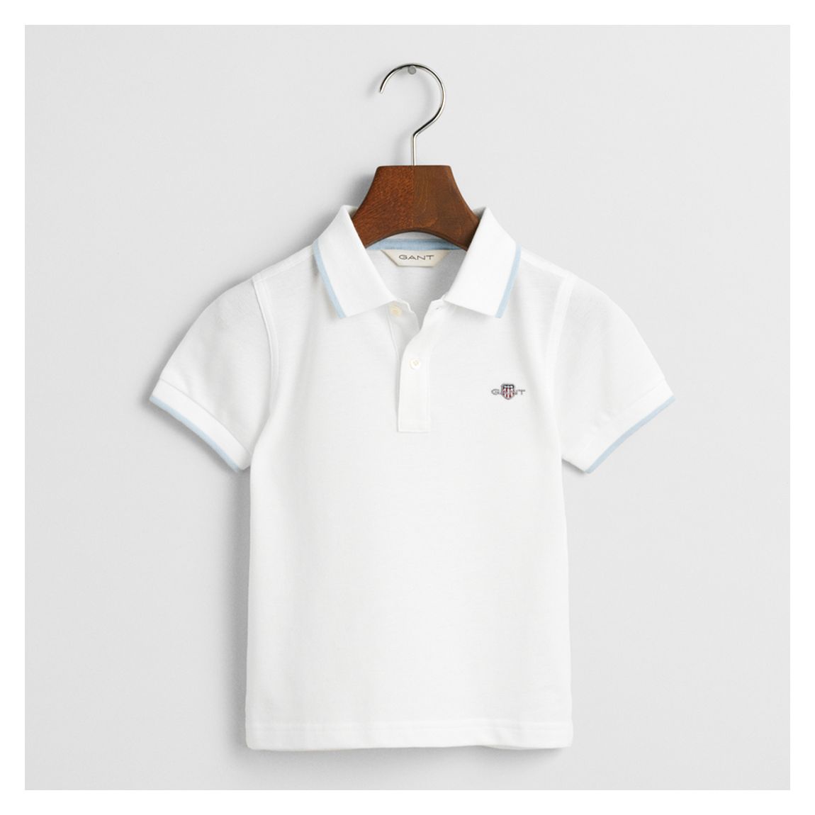White Contrast Striped Pique Cotton Rugger main product photo