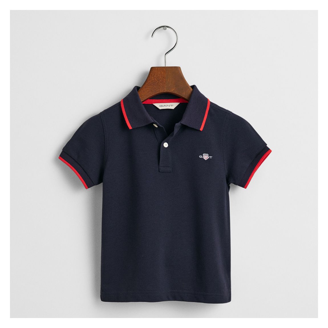 Navy Contrast Striped Pique Cotton Rugger main product photo