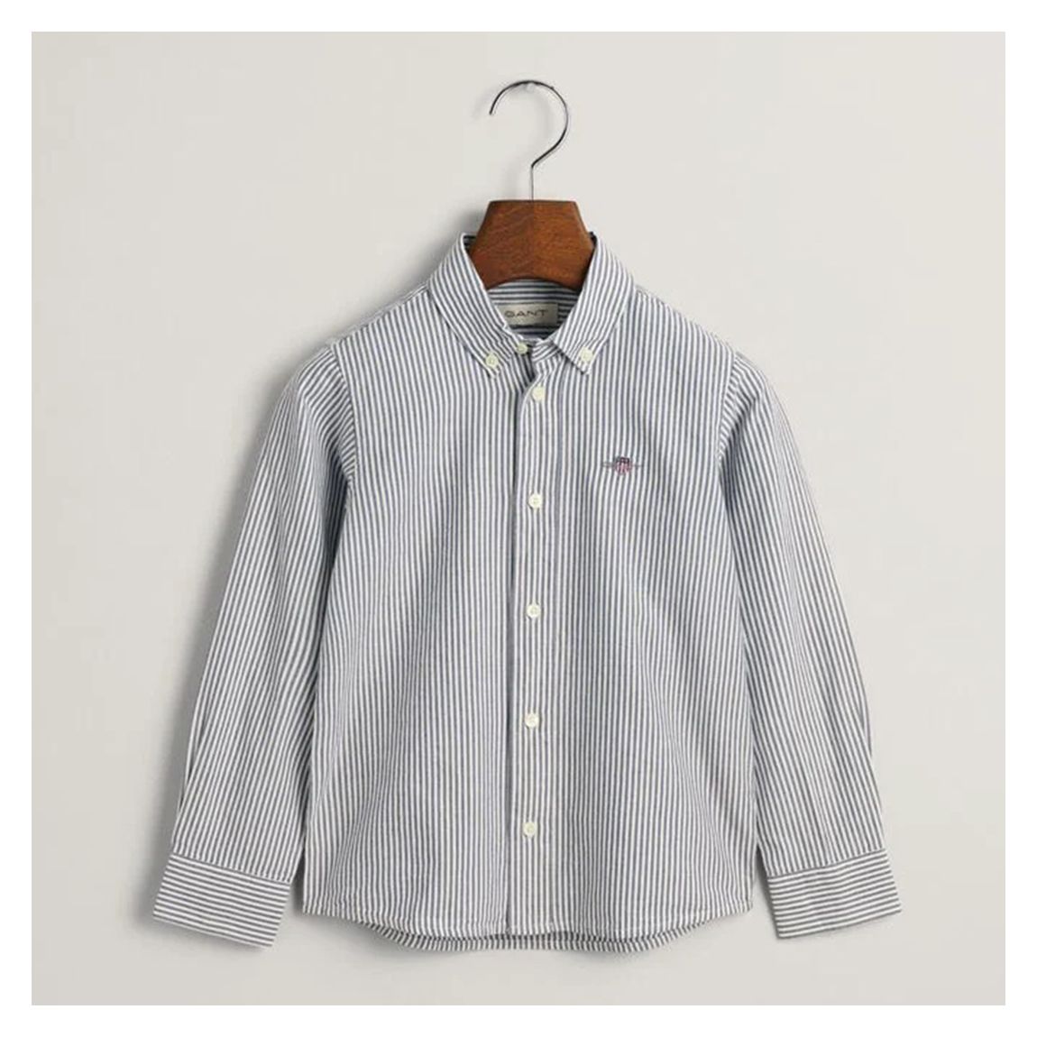 Light Blue Oxford Striped Shield Cotton Shirt main product photo
