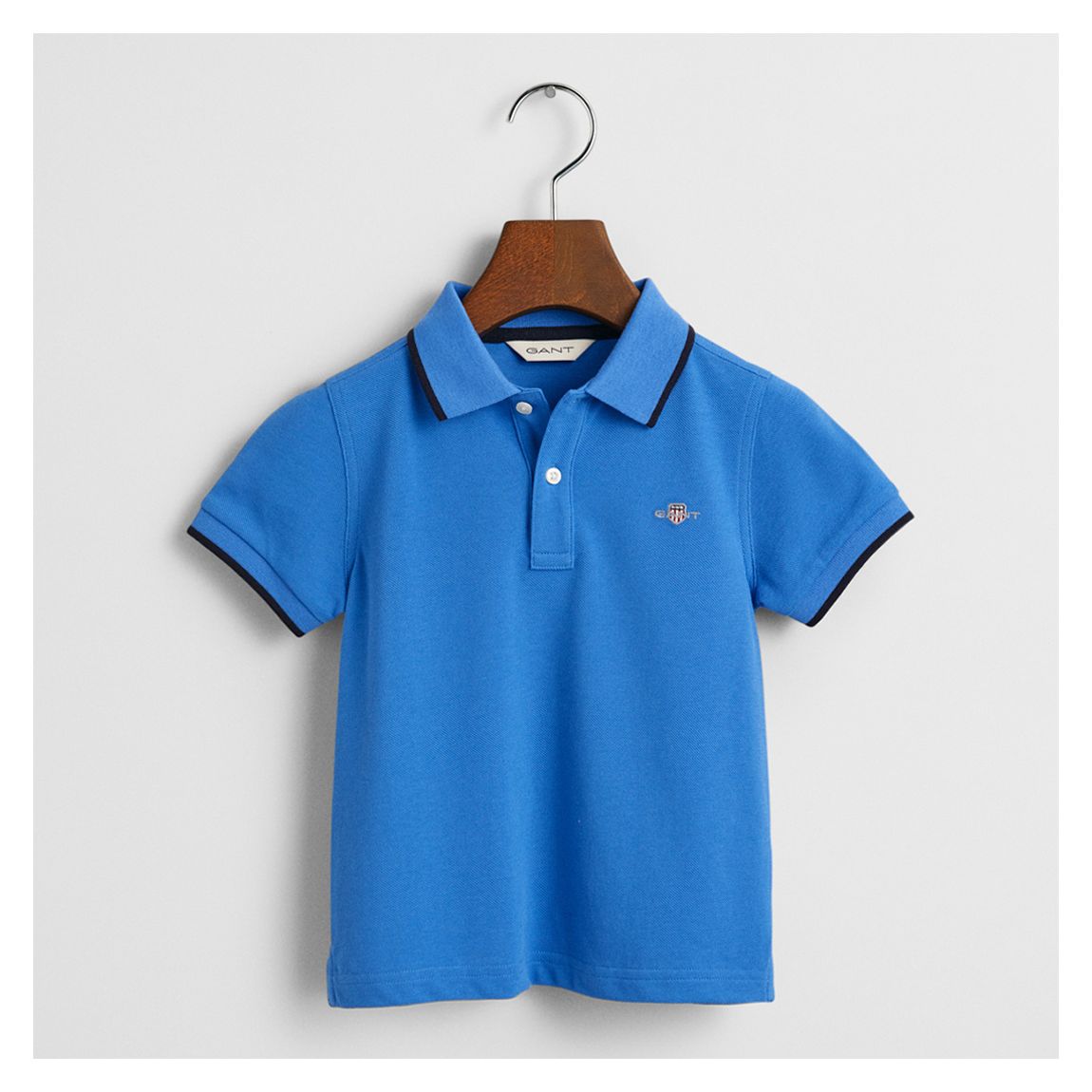 Cobalt Contrast Striped Pique Cotton Rugger main product photo