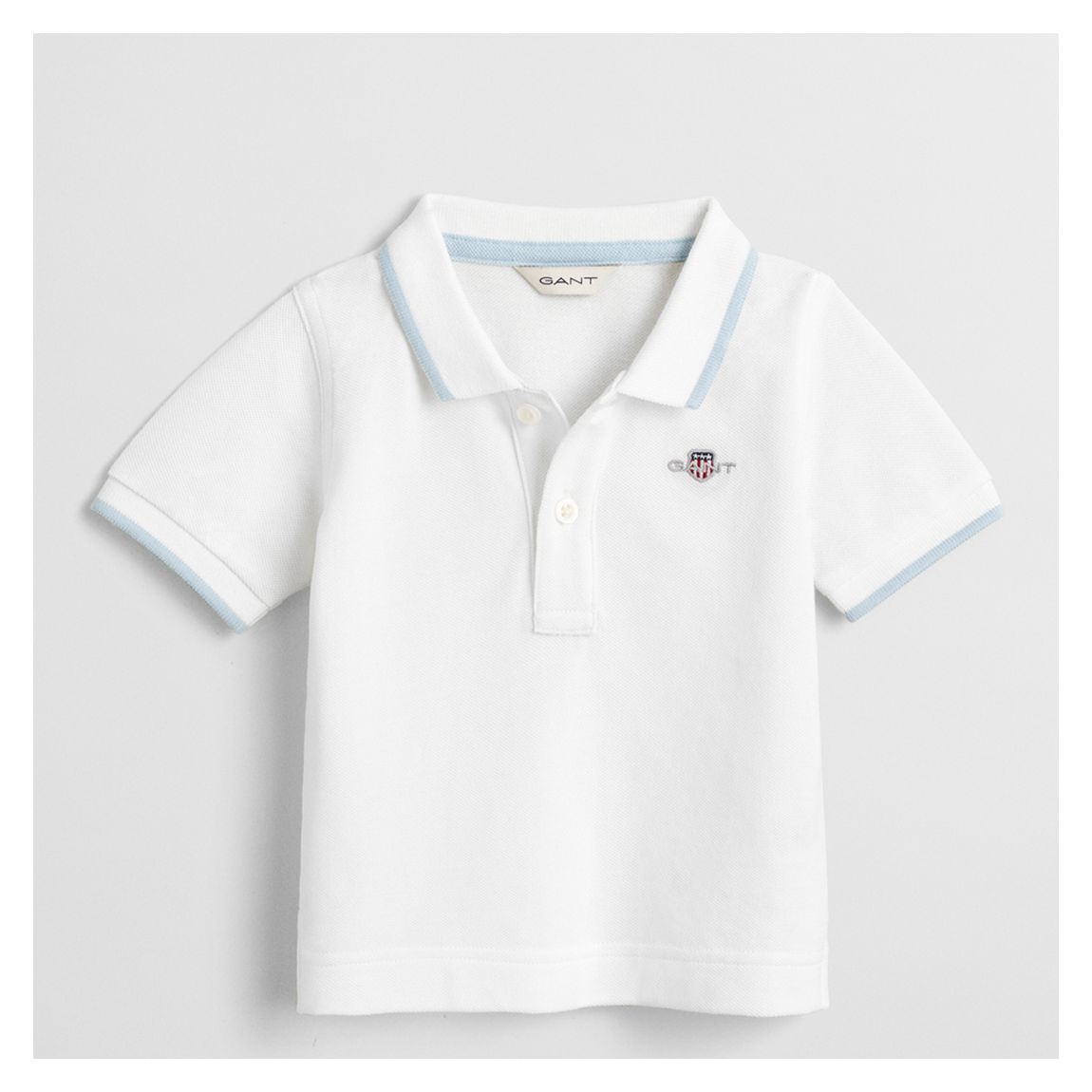 White Contrast Tips Pique Cotton Rugger main product photo