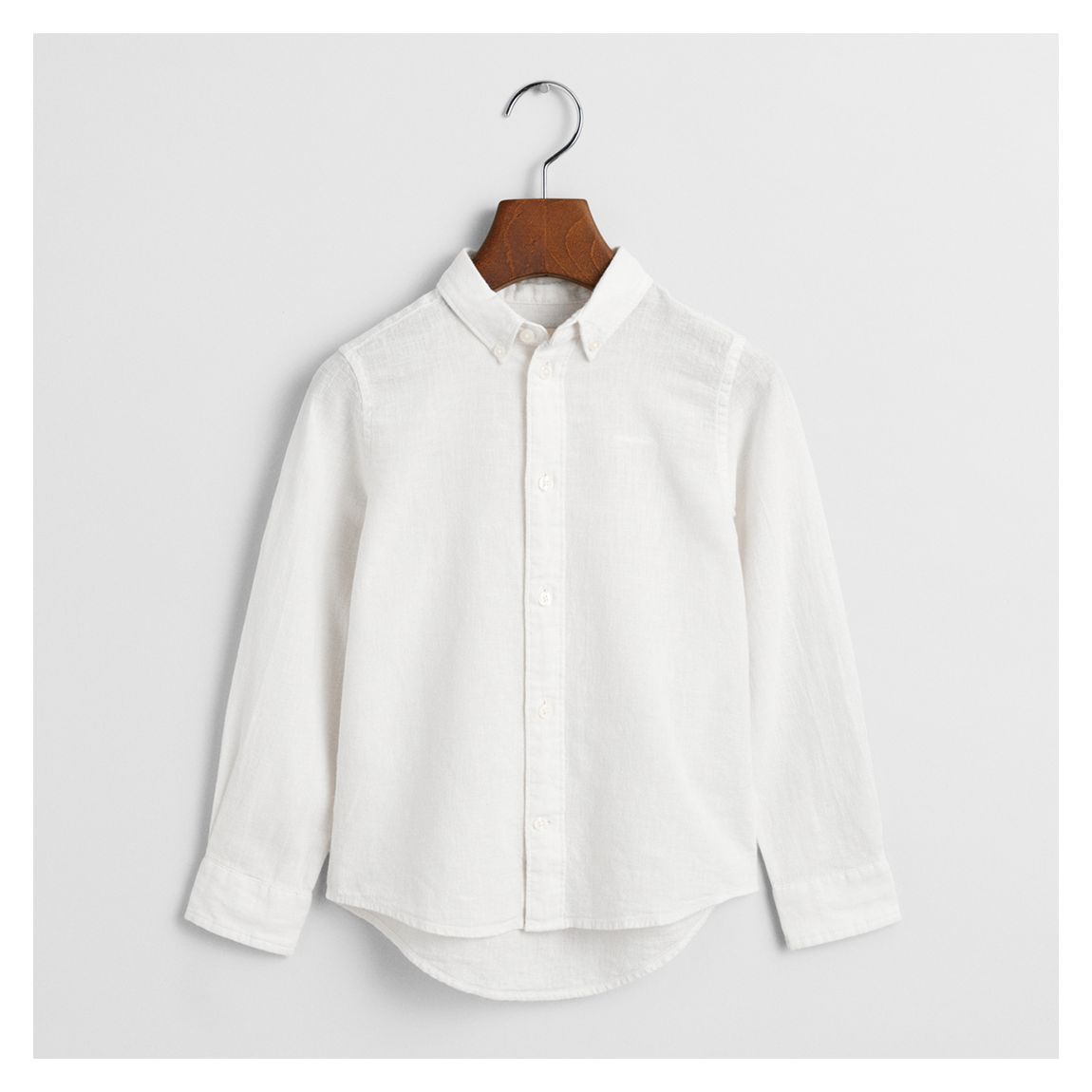 White Cotton Linen Blend Shirt main product photo