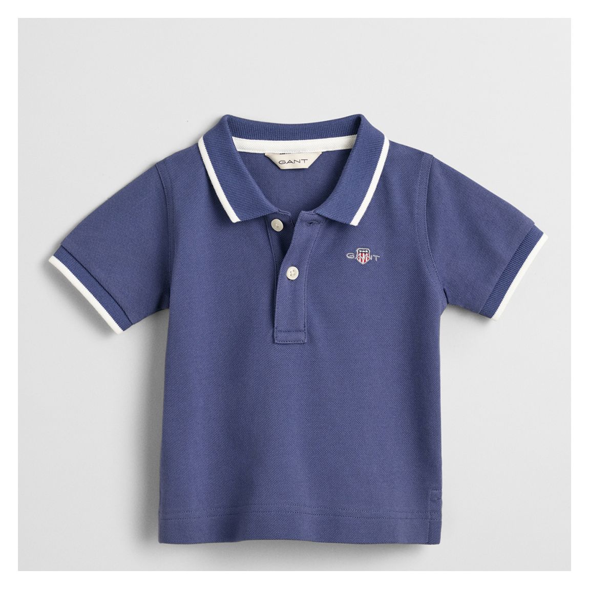 Navy Contrast Tips Pique Cotton Rugger main product photo