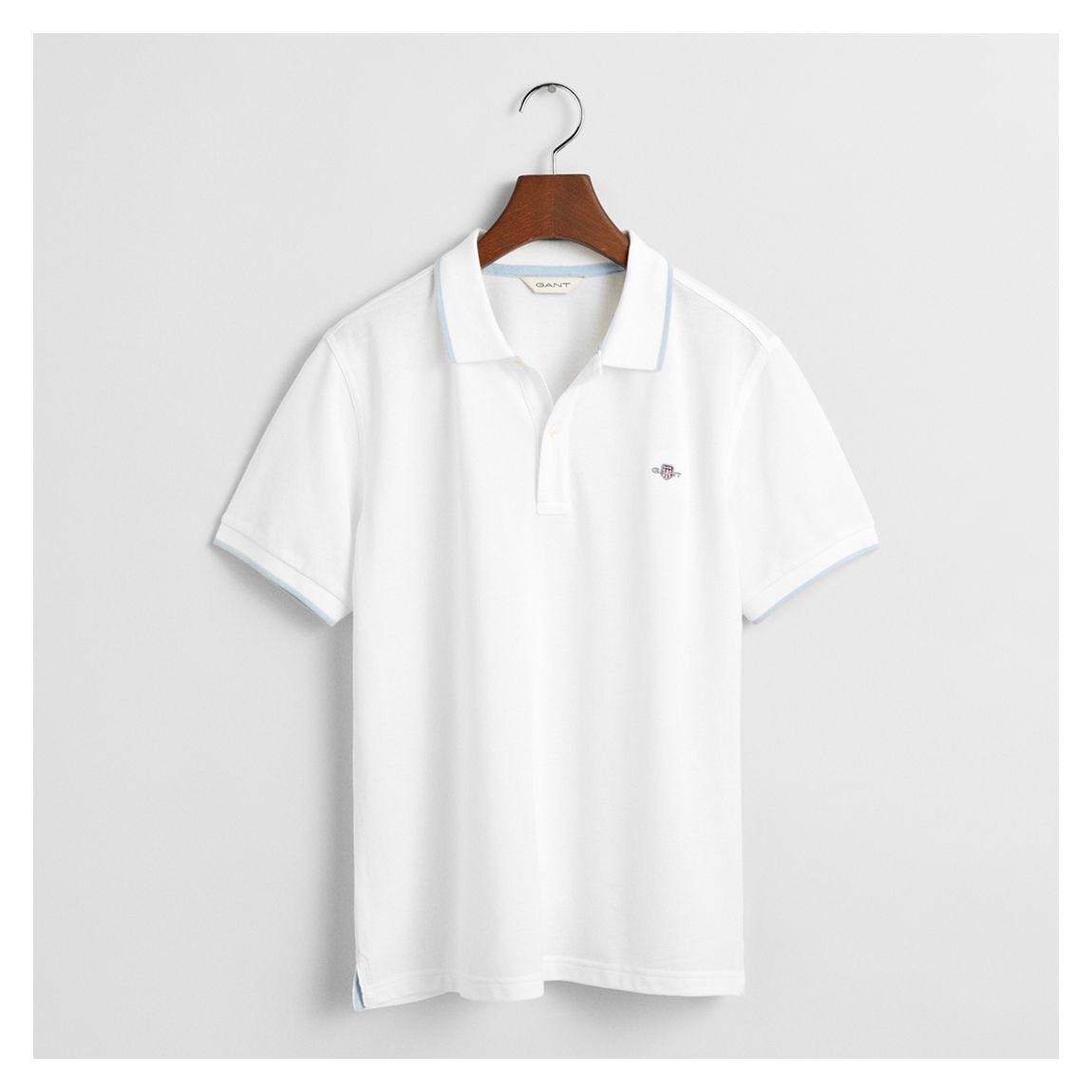 White Gant Striped Polo Pique Rugger main product photo