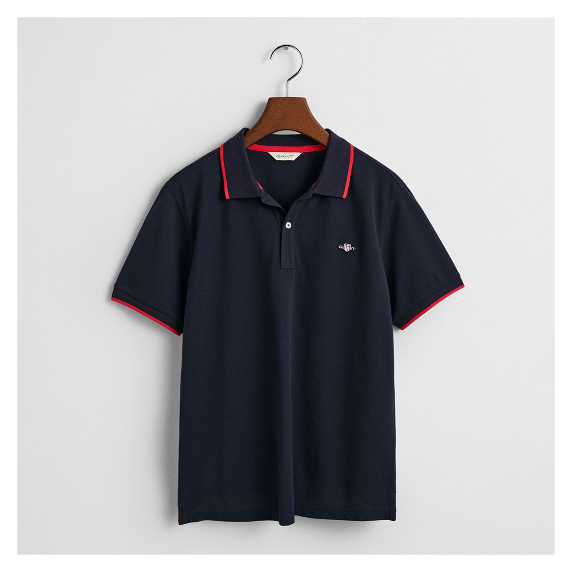 Navy Gant Striped Polo Pique Rugger main product photo