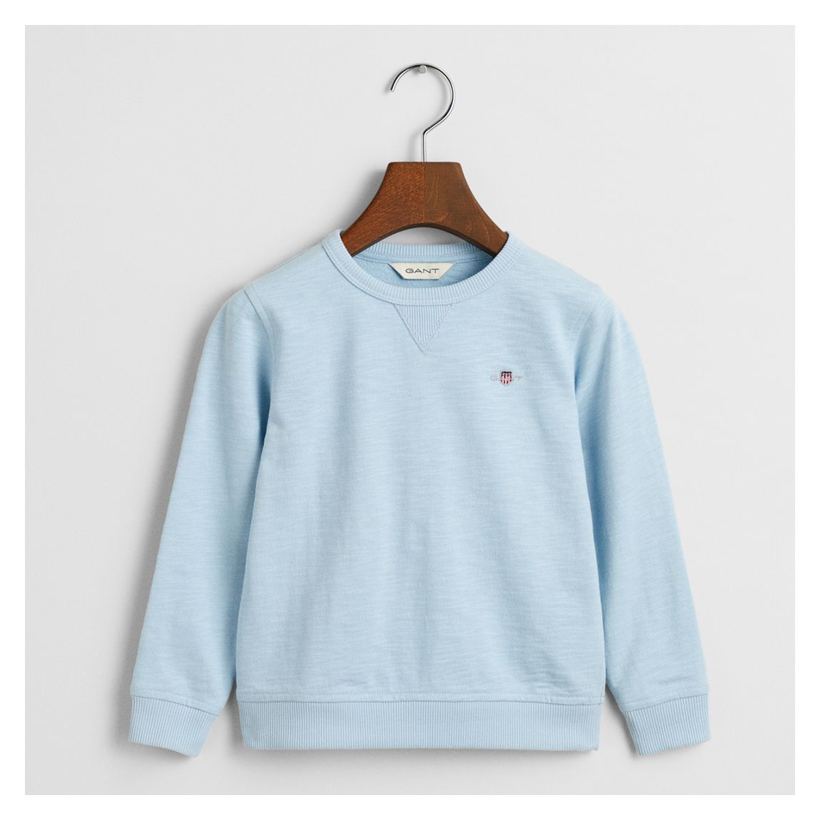 Light Blue Shield Cotton Slub Crew Sweater main product photo