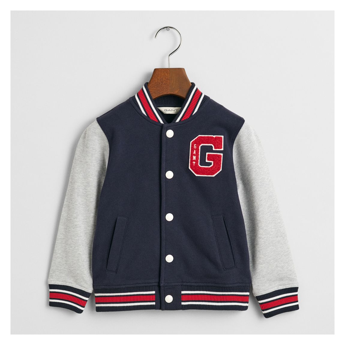 Navy Gant Varsity Sweat Cotton Jacket main product photo