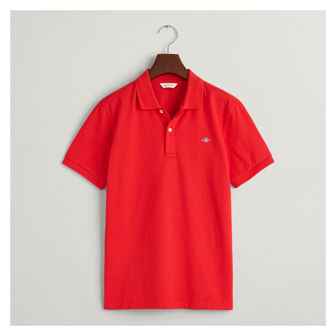 Bright Red Shield Pique Polo Top main product photo