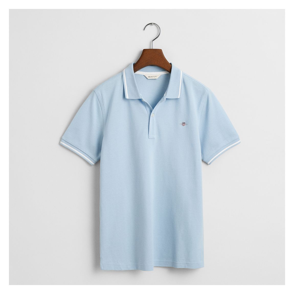 White Contrast Tipping Pique Polo Top main product photo